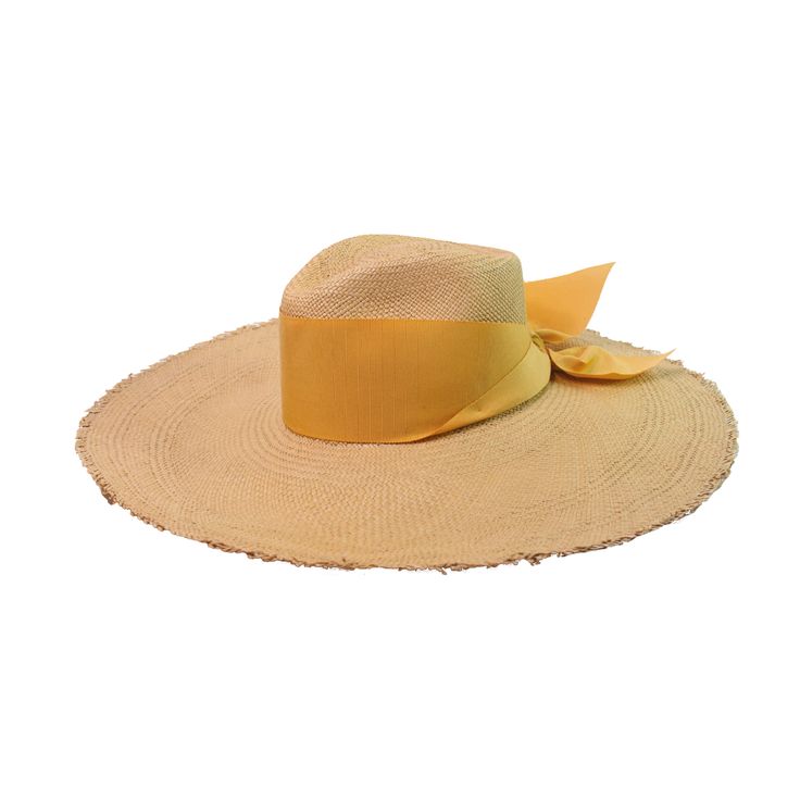 Frayed Aguacate Hat Extra Long Brim 100% Toquilla straw. This natural fiber is known for its quality and beauty. The perfect beach-to-city accessory. Each hat takes approximately two to three days to weave by hand by our Ecuadorian artisans, and after pressed for shape. Indulge in luxury with our Frayed Aguacate Hat Extra Long Brim. Handmade with exquisite toquilla straw, this hat combines art and fashion for an exclusive look. The extra long brim adds a touch of elegance, making it the perfect Chic Palm Leaf Hat For The Beach, Chic Toquilla Straw Hat For Beach Season, Kentucky Derby Woven Panama Hat In Toquilla Straw, Handwoven Toquilla Straw Boater Hat, Kentucky Derby Woven Panama Hat, Chic Palm Leaf Sun Hat With Curved Brim, Toquilla Straw Boater Hat For Beach And Kentucky Derby, Kentucky Derby Toquilla Straw Summer Hat, Short Brim Woven Toquilla Straw Hat