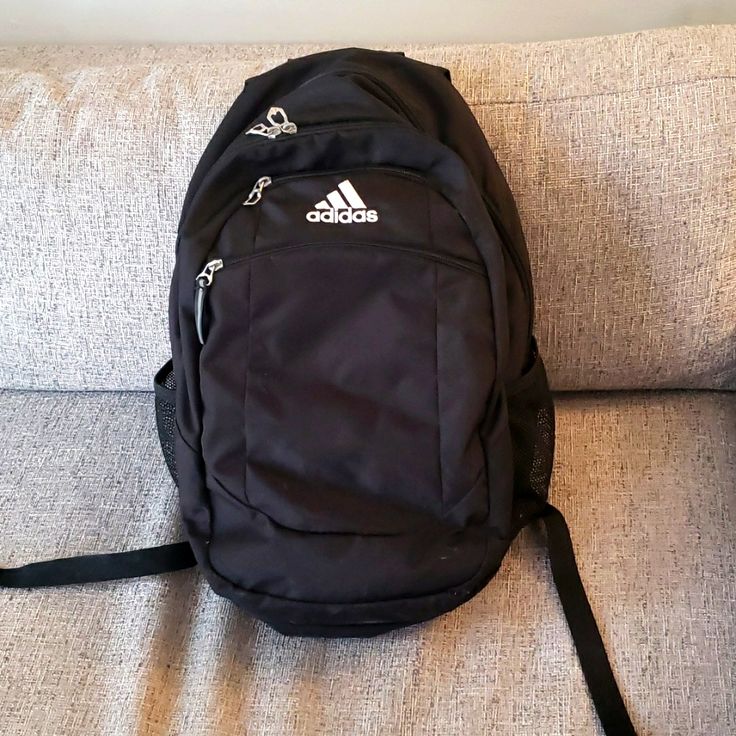 Adidas Backpack, 4 Zipper Pockets, Computer Sleeve. 20x14in. Nwot Smoke And Pet Free Home! Bundle And Save Or Make An Offer! Lots Of Adidas Stuff In Closet. Adidas Black Backpack, Adidas Backpack For Students, Adidas Backpack For Students, Back To School, Adidas School Bags, Adidas Backpack Aesthetic, Volleyball Wishlist, Black Backpack Outfit, Black Backpack School, Adidas Bag