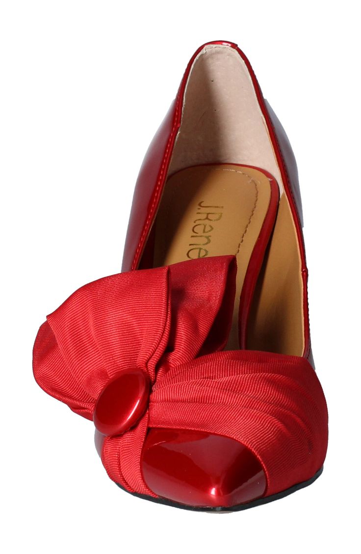 An oversized bow details the side of a glamorous pointy toe pump lofted by a slim heel. 3" heel Textile upper/synthetic lining and sole Imported Women's Pumps, Loafers, Nordstrom, Size 7, Fashion Accessories, Pumps, Heels, Red, Free Shipping