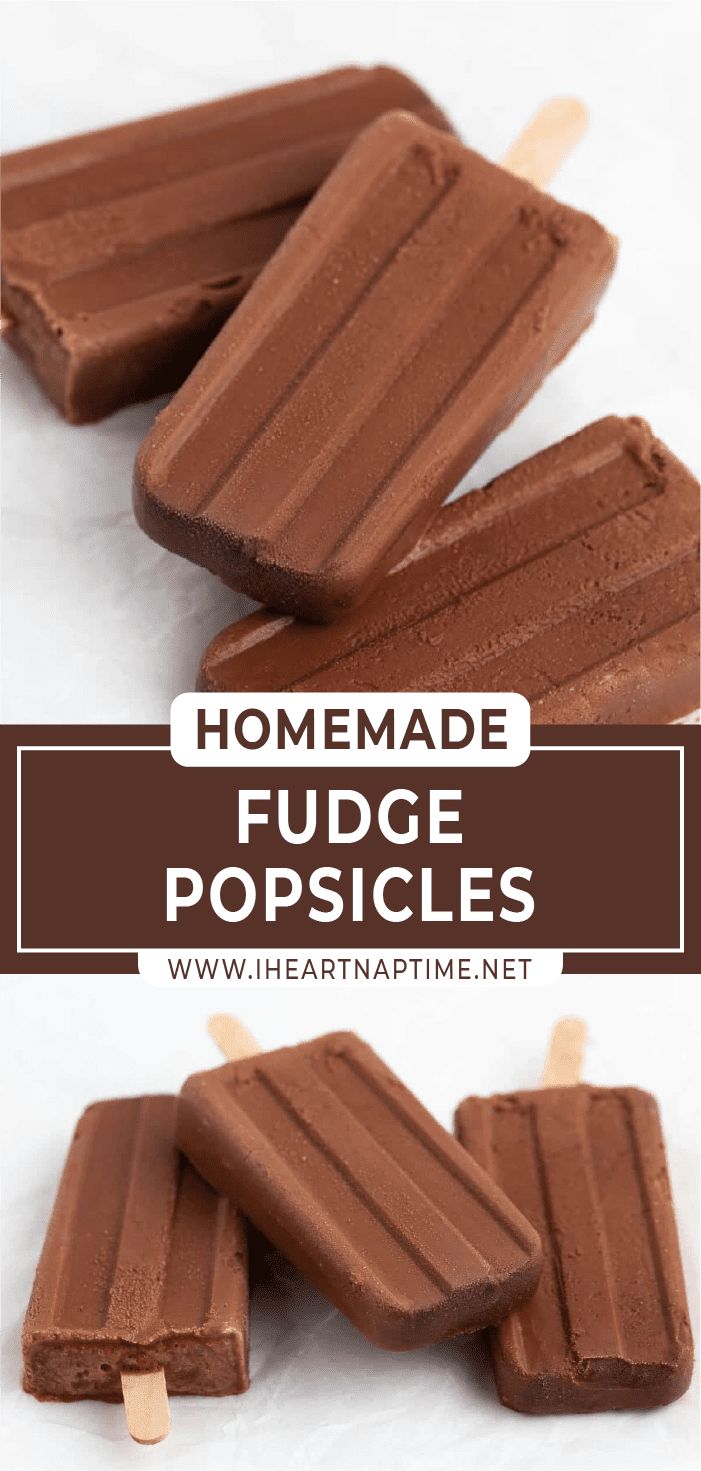 homemade fudge popsicles made with chocolate and marshmallows are the perfect summer treat