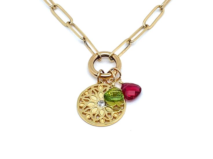 This stunning handmade pendant is the perfect gift for Mother's Day! The sparkle and beauty of this pendant are hard to capture in a photos or and video. You will be amazed when you open your gift box! 💕 Description- Gold plated brass pendant: 0.79" (20mm)- Small clear CZ stone - LINK clasps and chains sold separately Add one or more tiny birthstones! Your browser does not support our video. Effortless Style. Every Day. Our GuaranteeWe want you to be completely happy with your purchase. If you Flower Pendant Locket Jewelry As Gift, Flower Pendant Locket Jewelry For Gift, Handmade Round Pendant Charms For Gifts, Heart Pendant Jewelry With Flower Charm Gift, Elegant Pendant Charms For Gifts, Nickel Free Pendant Charms For Gifts, Silver Charm Necklace With Detachable Pendant As Gift, Nickel-free Pendant Charms For Gifts, Detachable Pendant Charm Necklaces For Gifts