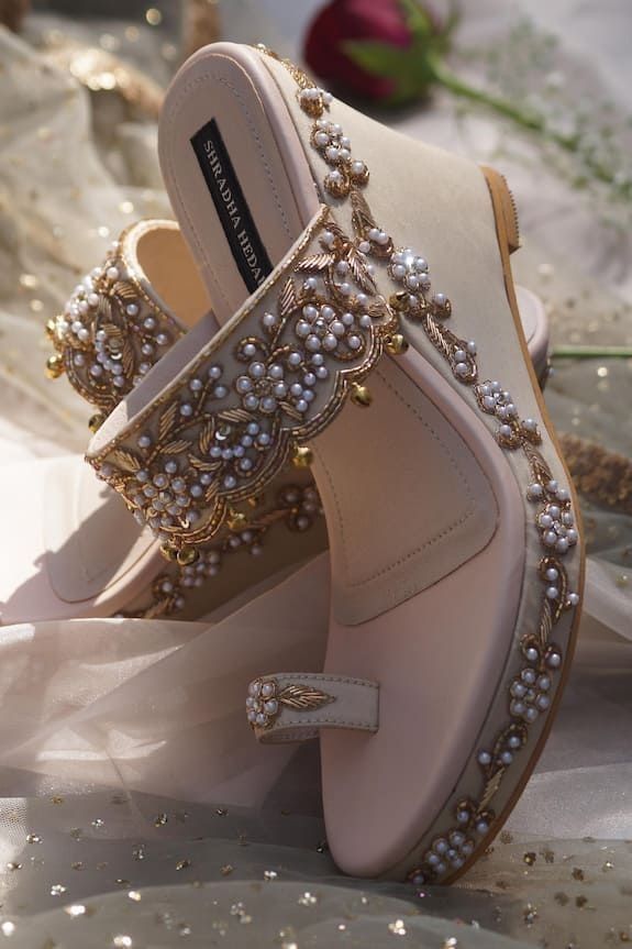 Wedding Crocs, Stylish Shoes Heels, Footwear Ideas, Bridal Sandals Heels, Bridal Shoes Wedges, Wedding Sandals For Bride, Indian Sandals, Elegant Shoes Heels, Bride Sandals