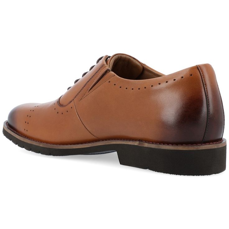 A classic that you'll want to keep in your closet forever the Morey oxford by Thomas & Vine. This genuine leather dress shoe features a 6 mm Tru Comfort Foam� footbed and an ExtraLight� outsole for extra support and comfort. Classic brogue details and a lace-up closure top the look. Thomas Vines, Leather Dress Shoes, Dress Shoe, Leather Dress, Cognac, Vines, Dress Shoes, Oxford, Genuine Leather