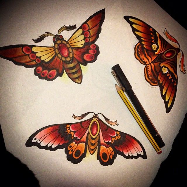 some butterflies and a pencil on a white paper with watermarked images in the background