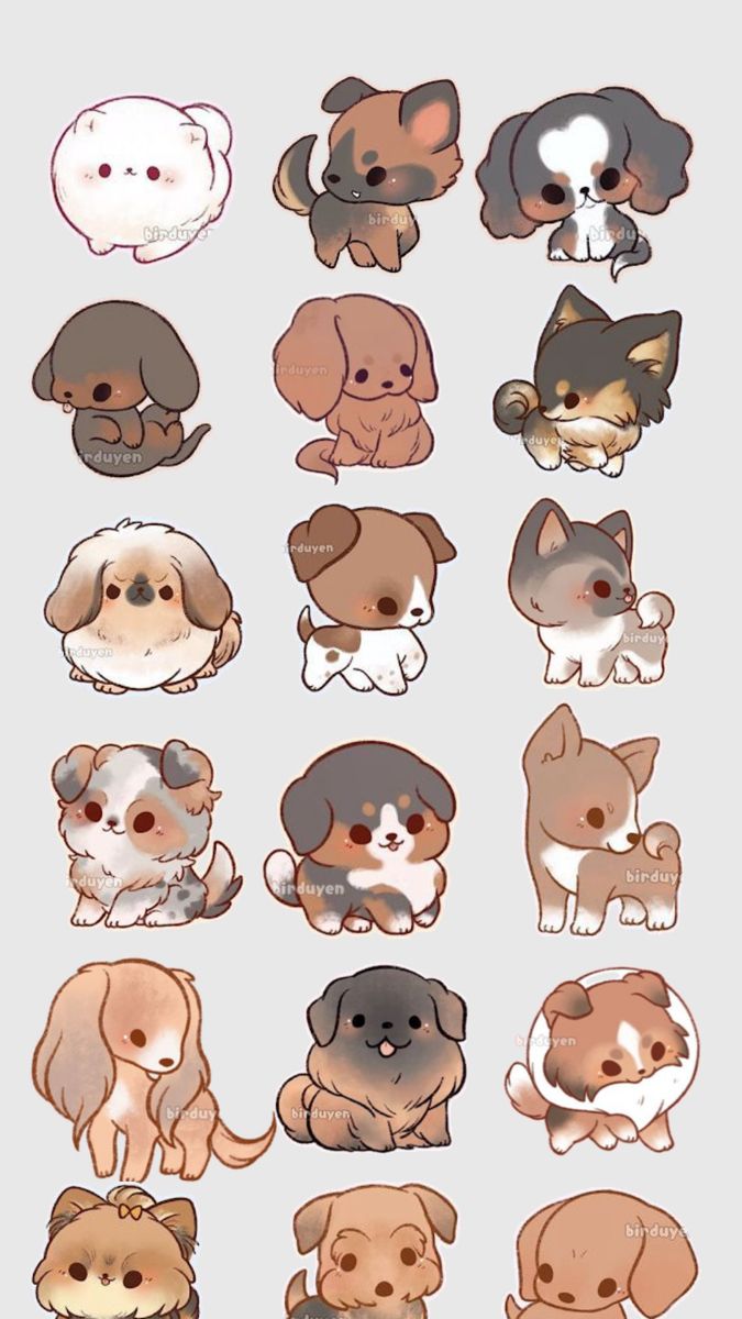 a bunch of dogs with different expressions on them