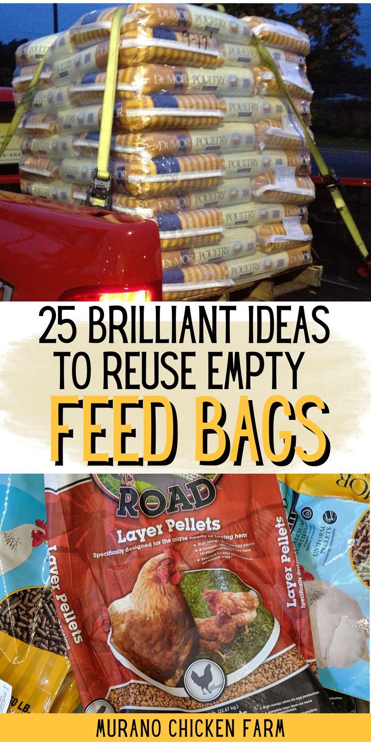 empty feed bags to reuse Chicken Feed Container, Alternative Chicken Feed, Chicken Feed Diy Homemade, Chicken Feed Bags Ideas, Farm Feed Storage Ideas, Pet Food Bags Upcycle, Recycle Feed Bags Repurposed, Feed Sack Crafts, Repurpose Dog Food Bags