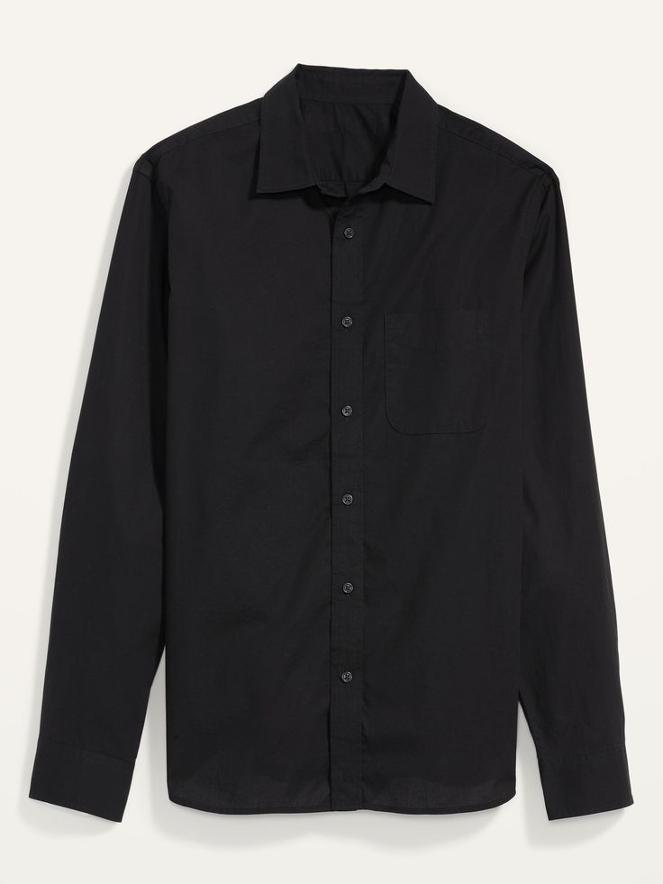 The Everyday Shirt for men is the button-down that puts in work eight days a week.  Spread collar.  Seamed back yoke, with center box pleat.  Long sleeves, with buttoned cuffs and buttoned sleeve plackets.  Seven-button placket.  Patch pocket at left Collar Bar Shirt, Bar Shirt, Collar Bar, Jordan Black, Cotton Poplin Shirt, Alexander Mcqueen Men, Mens Button Up, Jordans For Men, Designer Clothes For Men