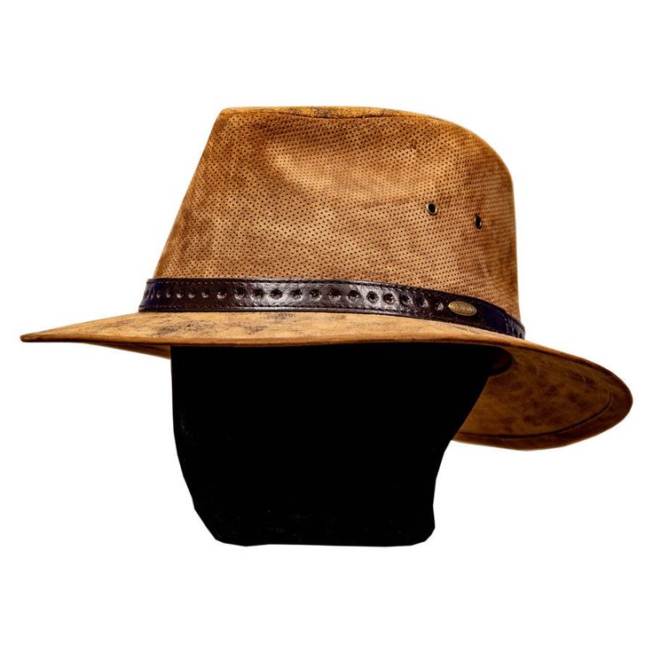 Saint Martin - Distressed Leather Fedora A leather fedora always looks best when it has the patina of age. As the leather becomes worn, your beloved hat starts to fit the shape of your head perfectly. The distressed look of the leather is also classic. But what if you could have that natural, unique beauty from the start? That’s the idea behind the distressed leather fedora from Saint Martin. The Saint Martin Leather Fedora The distressed fedora from Saint Martin looks like it has been taken on a few adventures. The genuine distressed leather is made from 100% pigskin that has been specially treated to achieve an authentic worn-in look. This fedora is an excellent choice if you're looking for value. The high-quality material gives it the look and feel of a much more expensive hat. It's a c