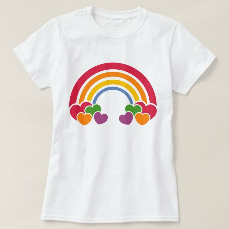 This design features puffy hearts and a rainbow, in all of those awesome eighties colors you love. Gay Fashion, Shirt Diy, Rainbow Fashion, Heart Women, Puffy Heart, Rainbow Heart, Womens Basic, Diy Shirt, A Rainbow