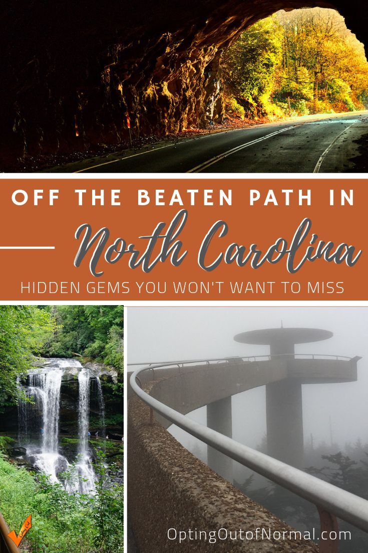 an image with the words off the beaten path in north carolina hidden gems you won't want to miss