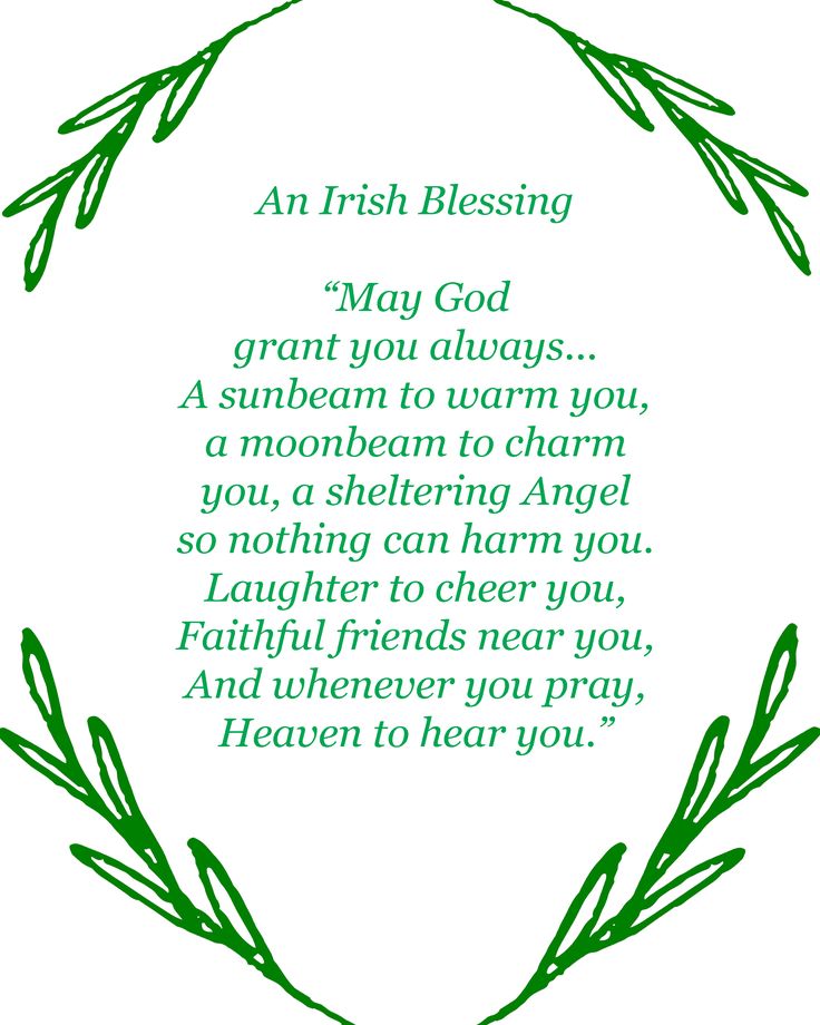 an irish blessing card with the words, i love you in green and red on it