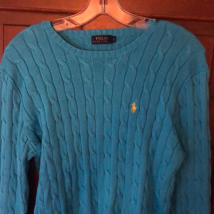 Blue Ralph Lauren Cable Knit Sweater. Size Large. Excellent Condition, Never Worn. Super Comfortable Sweater And Very Warm! Ralph Lauren Cable Knit Sweater For Fall, Blue Cable Knit Long Sleeve Sweater, Blue Long Sleeve Cable Knit Sweater, Blue Fitted Textured Knit Sweater, Blue Fitted Soft Knit Sweater, Ralph Lauren Long Sleeve Cable Knit Sweater, Blue Cable Knit Sweater With Crew Neck, Blue Cable Knit Crew Neck Sweater, Light Blue Knitted Long Sleeve Top