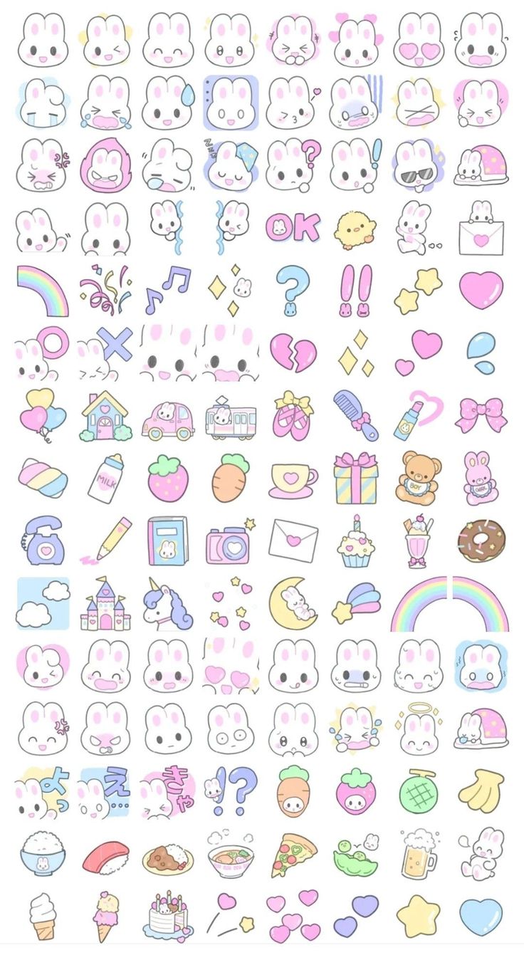 an assortment of cartoon stickers on a white background with the words hello kitty written in it