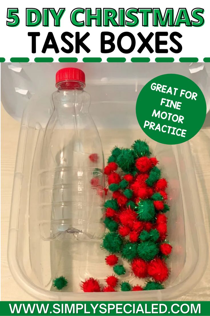 5 diy christmas task boxes for fine motor practice