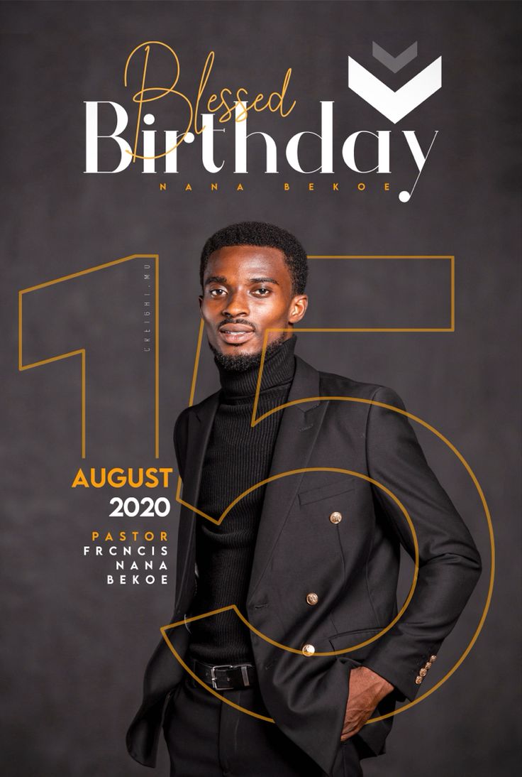 a man in a black suit and tie is featured on the cover of his birthday magazine