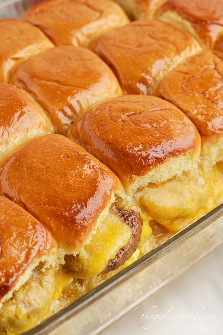 an assortment of pastries in a glass baking dish