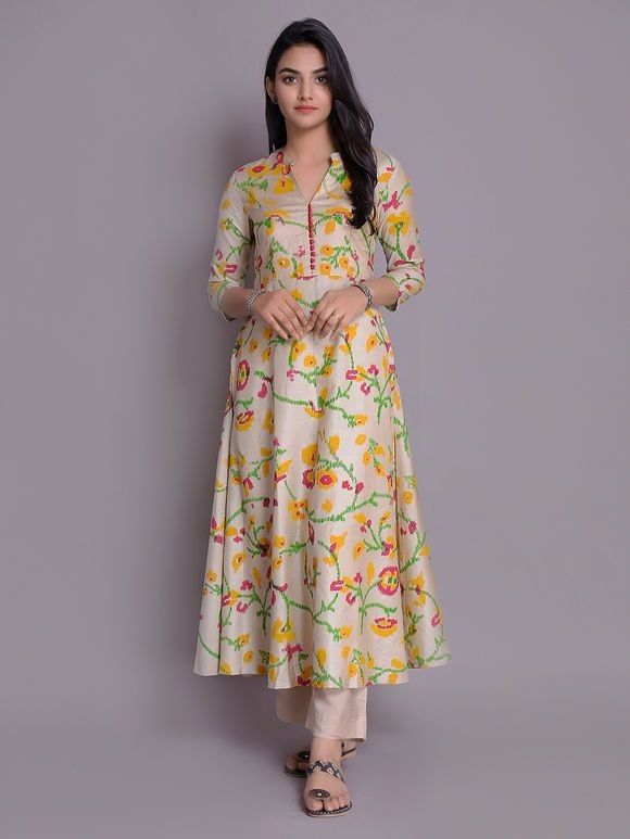 Printed Kurti Designs, डिजाइन�र कपड़े, Silk Kurti Designs, Indian Kurti Designs, New Kurti Designs, Simple Kurta Designs, Designer Kurti Patterns, Simple Kurti Designs, Salwar Designs