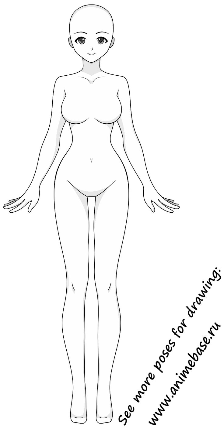 a drawing of a woman's body with her hands on her hips