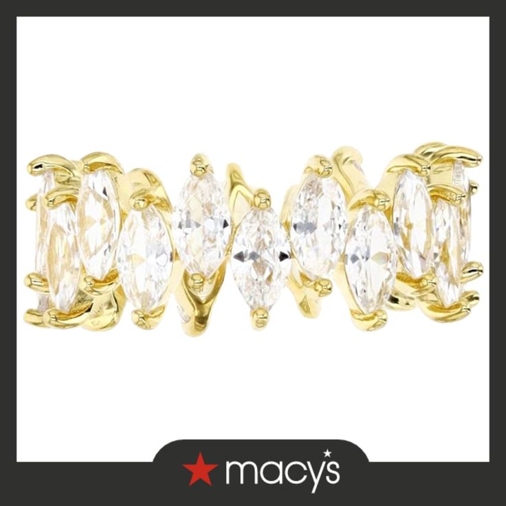 in stock Gold Marquise Cut Cubic Zirconia Jewelry, Macy's Gold Cubic Zirconia Jewelry, Marquise Yellow Gold Cubic Zirconia Jewelry, Yellow Gold Marquise Cubic Zirconia Jewelry, Luxury Gold Marquise Cut Jewelry, Luxury Marquise Cut Gold Jewelry, Macy's Yellow Gold Cubic Zirconia Jewelry, Gold Plated Sterling Silver, Silver Gold