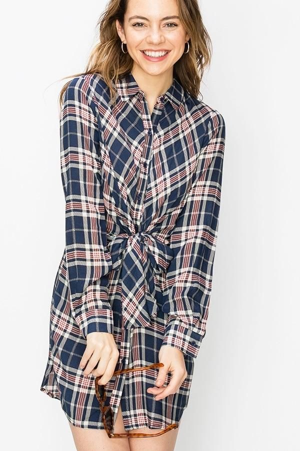 pShirt Dress with Waist Tie Plaid fun dress 100% rayon Model is 5' 9" tall, 34B Chest, 26" Waist and 35" Hips and wearing size Small Fun Dress, Dress 100, Waist Tie, Women's Plaid Shirt, Nice Dresses, Shirt Dress, Long Sleeve Dress, Plaid, Boutique