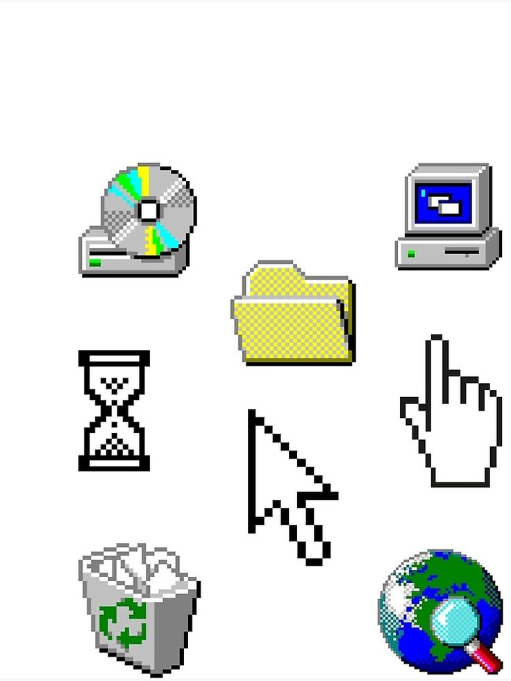 an old school computer screen with various icons