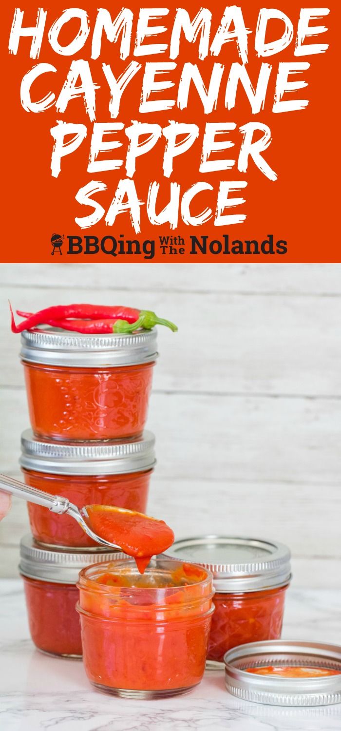 homemade cayenne pepper sauce in mason jars with text overlay that says homemade cayenne pepper sauce