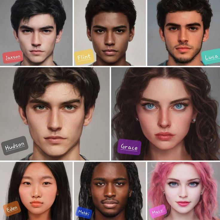 a group of people with different colored hair and make - up on their faces are shown in this composite image