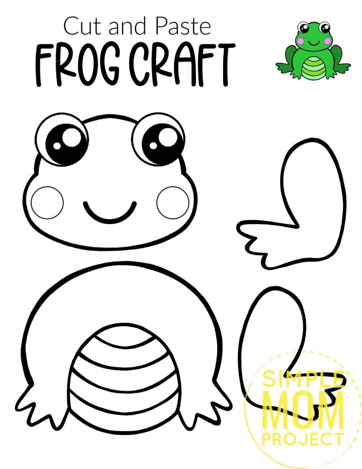 cut and paste frog craft for kids to make with their own handmade paper toys