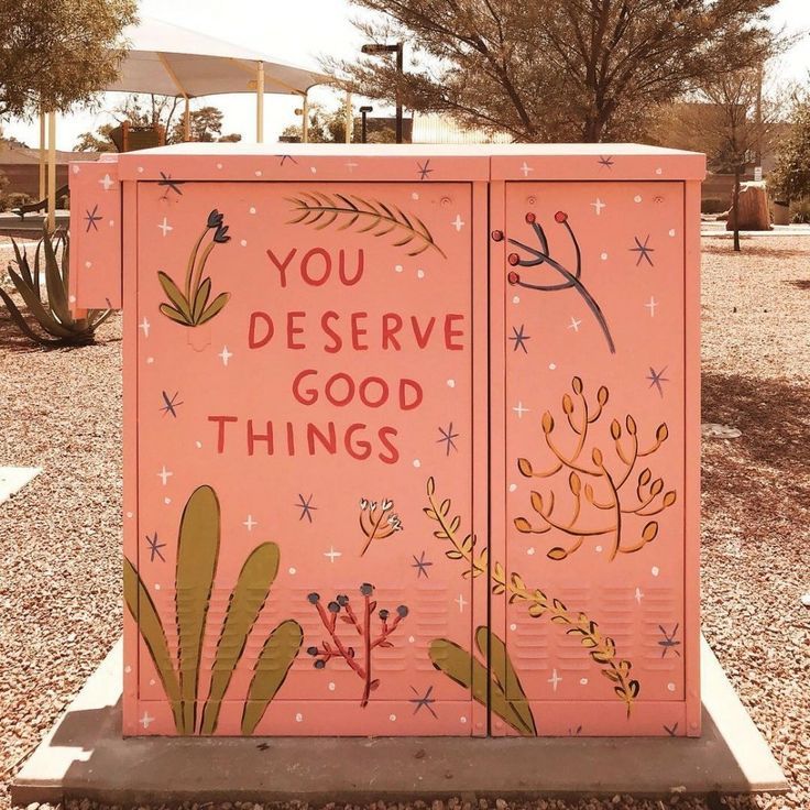 a pink box that says you deserves good things