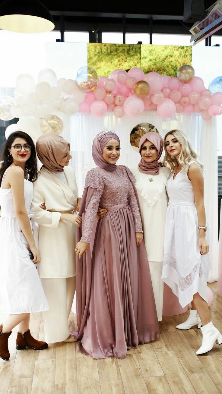 Islamic Engagement Dress, Muslim Bridal Shower Ideas, Bridal Shower Dress Modest, Modest Bridal Shower Outfit, Party Dress Codes, Muslim Bridal, Modest Bridal, Wedding Pose, Bridal Shower Outfit