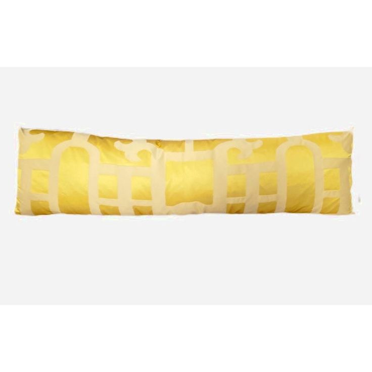 This stunning yellow silk lumbar pillow is absolutely gorgeous!  Made of a stunning yellow and creamy pale yellow fabric.  A beautiful accent piece for a bed or large sofa.  The silk fabric has a beautiful sheen.  The reverse side is a silk fabric in a co-ordinating creamy pale yellow color.  Sewn with a hidden zipper and includes a plump 10/90 down/feather insert.    Dry clean. Fitted Yellow Art Silk Embroidered Fabric, Luxury Yellow Dola Silk Embroidered Fabric, Yellow Lumbar Pillow, Yellow Velvet Pillow, Vintage Yellow Silk Scarf, Yellow Silk, Silk Pillow, Large Sofa, Down Feather