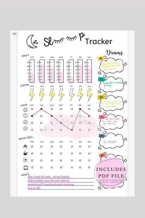 a poster with words and diagrams on it that says, sleep time tracker for kids