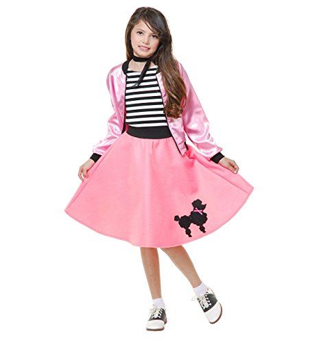 Charades Poodle Girl's Costume Dress, Pink, Medium Best Halloween Costumes & Dresses USA Kids Poodle Skirt, Poodle Skirt Halloween Costume, Girls Poodle Skirt, Poodle Skirt Costume, Skirt Halloween Costume, Long Pink Skirt, Poodle Dress, Dress With Scarf, Skirt Costume