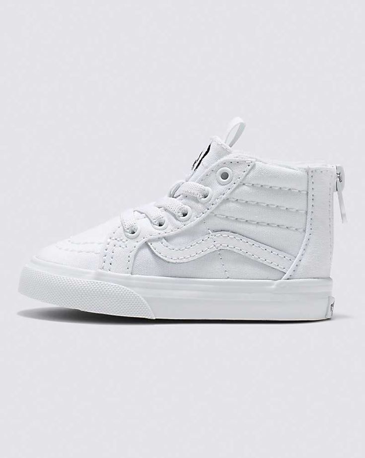 Vans | Toddler Sk8-Hi Zip True White/True White Shoes Vans Toddler, Vans Store, Skate Shoe, Sk8 Hi, Twin Babies, Skate Shoes, White Shoes, Game Changer