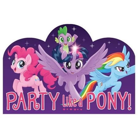 the party like ponies sign is in front of a purple background