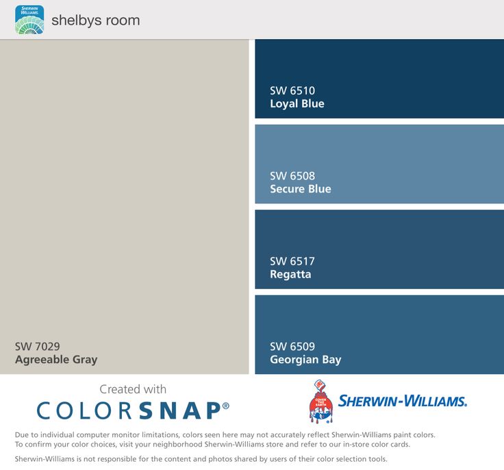 the color scheme for sherylin williams's blue and gray paint swatches