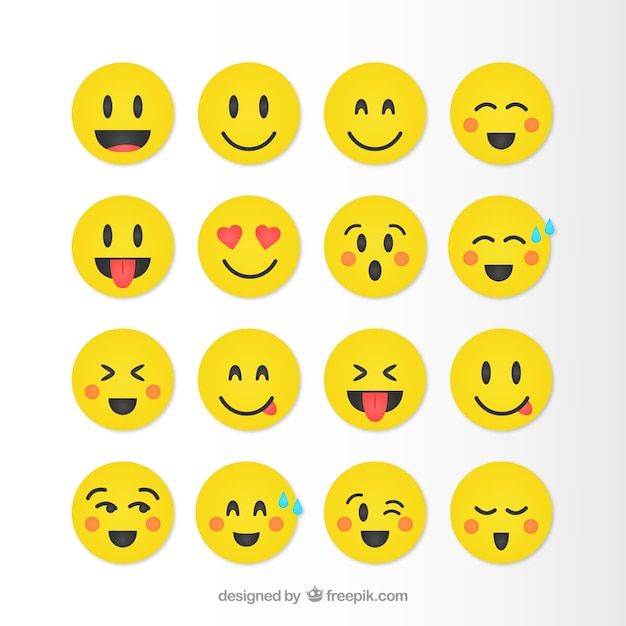 a collection of smiley faces with different expressions