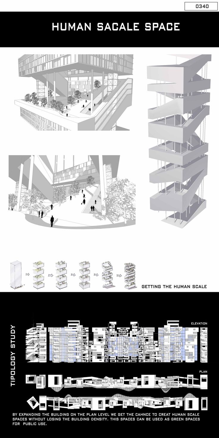 an architectural diagram shows the interior and exterior of a building with multiple levels, including two floors