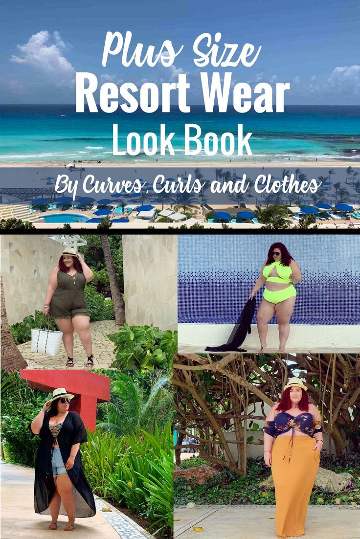 Plus Size Tropical Vacation Look Book. Outfit ideas for your tropical getaway! Plus size resort wear! By Blogger Curves, Curls and Clothes Mexico Vacation Outfits Plus Size, Plus Size Cruise Outfits, Vacation Outfits Plus Size, Beach Outfits Women Plus Size, Beach Outfits Women Vacation, Plus Size Resort Wear, Plus Size Beach Outfits, Mexico Vacation Outfits, Cancun Outfits