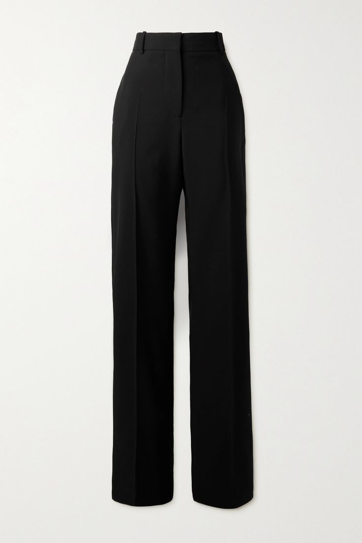 Faultless cuts and careful precision lay the foundation of Alexander McQueen's tailoring, so you can always expect top-quality pieces that fit impeccably. These pants have been made in Italy from black wool and have a high-rise waist that falls to pressed, straight legs. Team them with one of the label's blazers for the office or evenings out. High Rise Black Pants, Black Formal Pants Women Classy, High Waist Office Pants, Tailoring Pants Women, Black Pants High Waisted, Black Dress Pants For Women, High Waisted Office Pants, Black Pants Business Outfit, Black Pants Women Classy