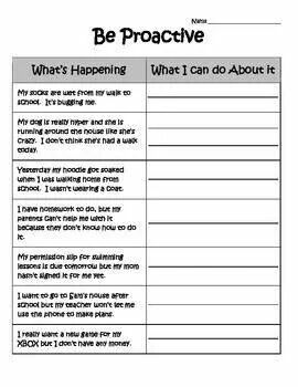 a printable worksheet with the words be proactive and what's happening