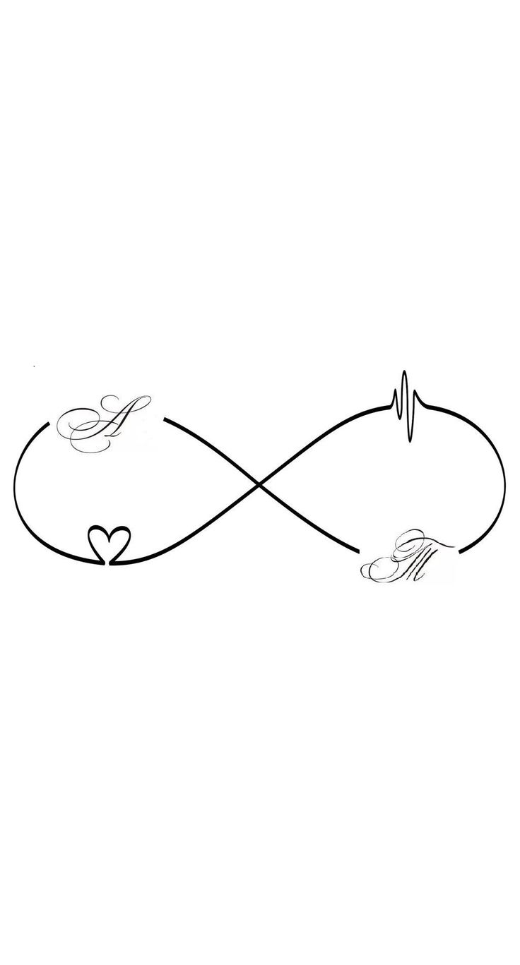 a drawing of an infinite love symbol