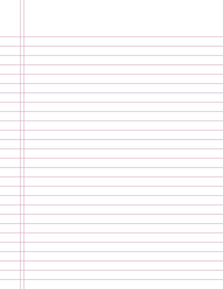 a blank lined paper with pink lines on the top and bottom, in two rows