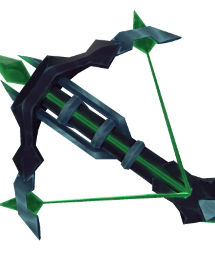 a green and black bow with arrows on it