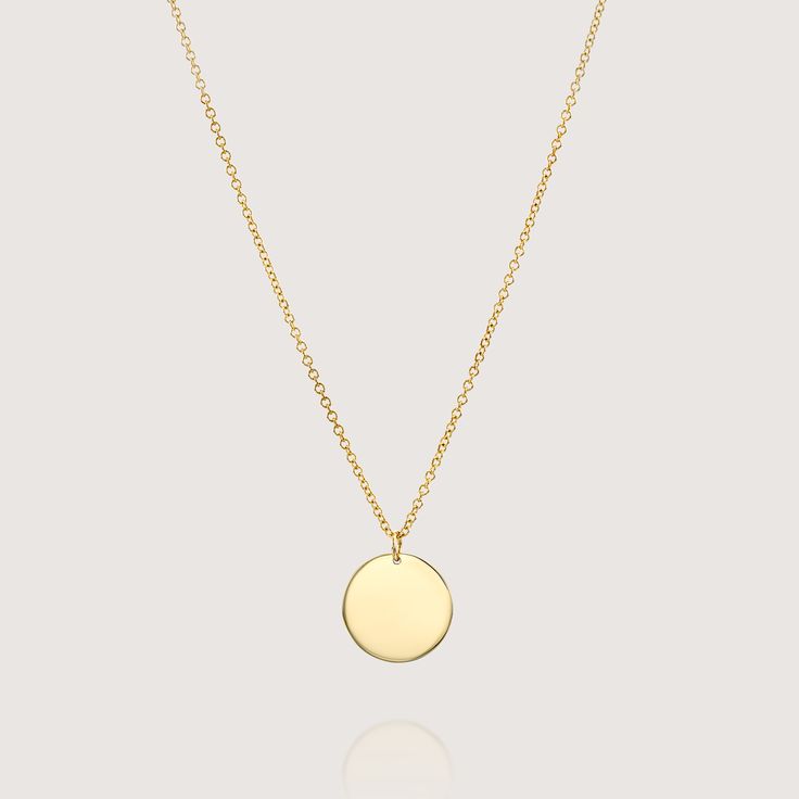 The Chiara necklace is a light gold round disc necklace that you just NEED. Wheather you wear it alone or stacked, with your another necklace or bare alone- it's perfect. Add a personal touch to your Chiara necklace with an engraved portrait of a loved one on one side and their name engraved on the opposite side. If you can dream it- we can make it happen. All features can be customized! Talk to us, we love making custom designs. Our jewelry is carefully handmade in our atelier To order by phone call +972(0)722991000 White Gold Round Medallion Necklace, Tarnish Resistant, Minimalist Round Pendant Coin Necklace As Gift, Everyday Round Medallion Necklace Tarnish Resistant, Everyday Round Tarnish Resistant Medallion Necklace, Everyday Round Tarnish-resistant Medallion Necklace, White Gold Necklace With Round Disc Coin Pendant, Yellow Gold Coin Pendant Necklace, Yellow Gold Sterling Silver Round Coin Necklace, Yellow Gold Round Disc Necklace For Everyday