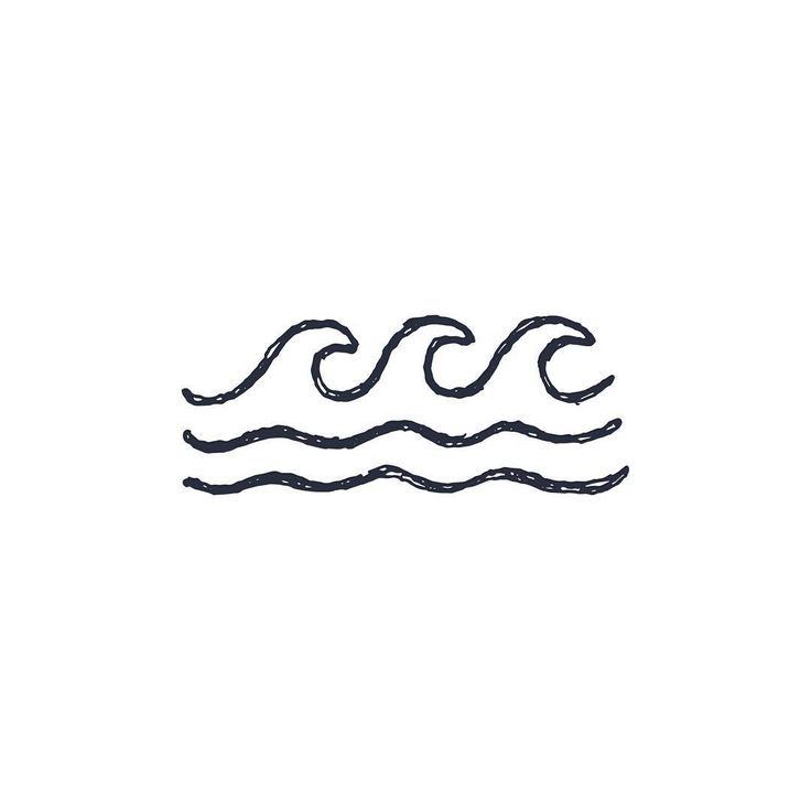 a drawing of waves on a white background