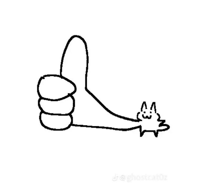 a drawing of a hand giving the thumbs up sign