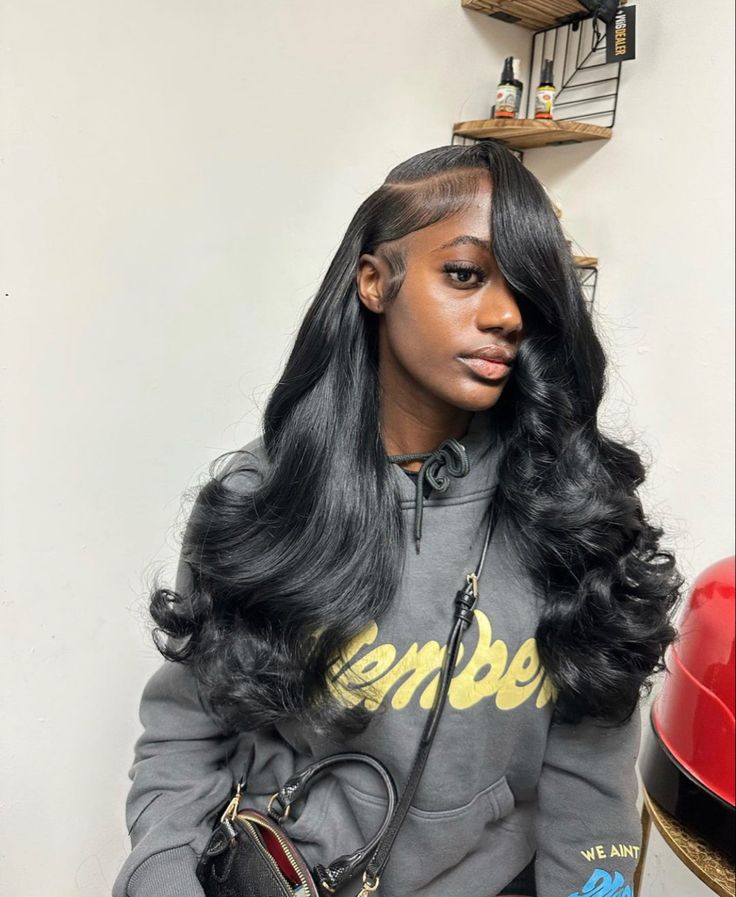 Side Part Body Wave, Sew In Curls, Birthday Hairstyles, Goddess Braids Hairstyles, Quick Weave Hairstyles, Braids Hairstyles Pictures, Pretty Hair Color, Flat Iron Hair Styles, Quick Weave