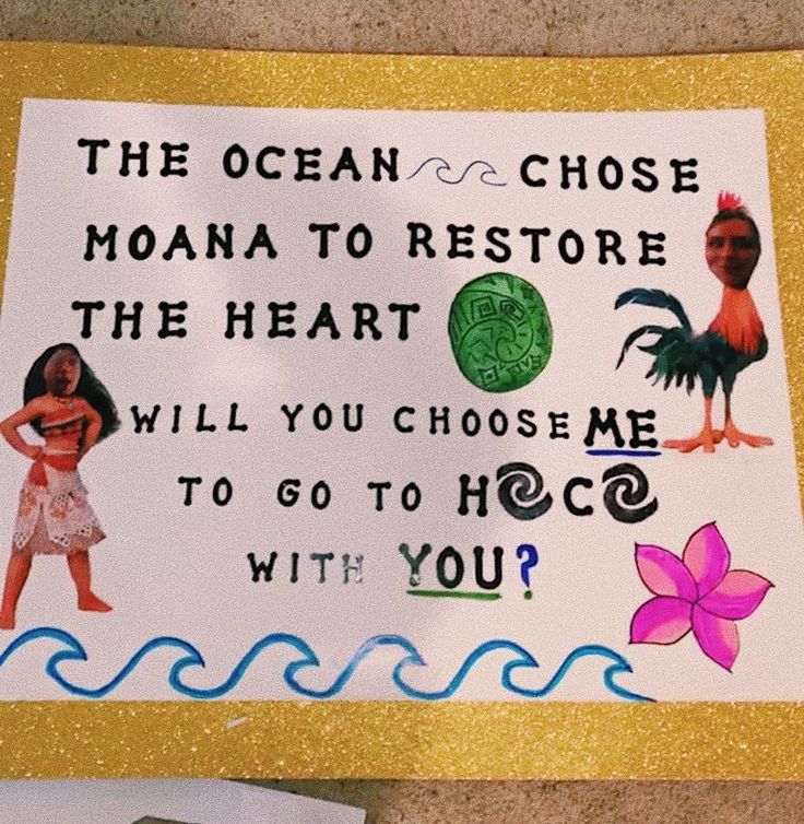 a sign that says the ocean chose moan to restore the heart will you choose me to go to hoo with you?