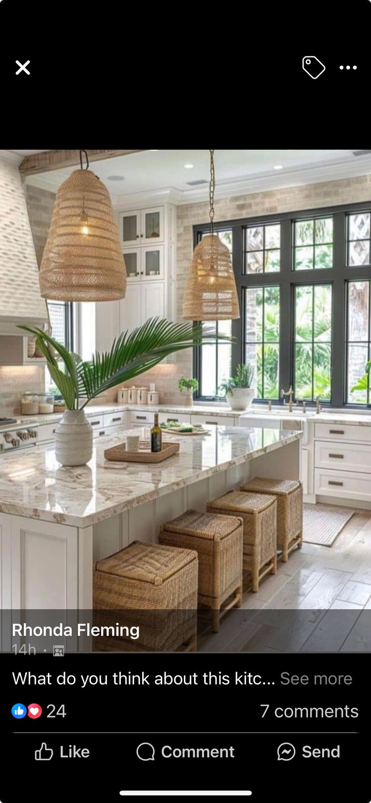 the kitchen is clean and ready to be used as a dining room or living room